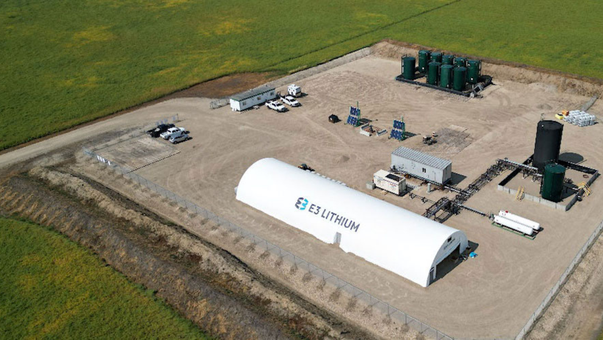 Aerial view of E3 Lithium direct extraction demonstration site in Canada