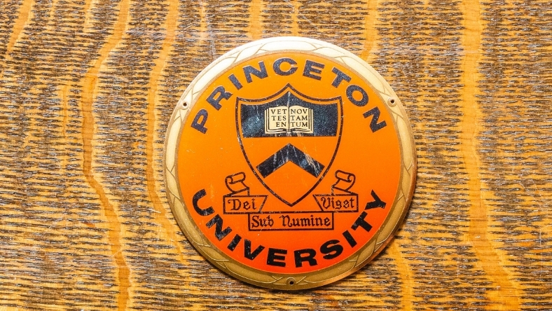 Princeton University emblem displayed on exterior wall